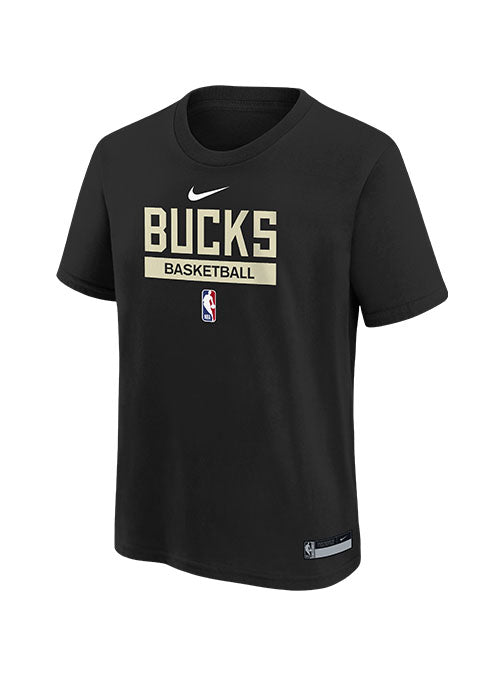 Youth Nike GPX Legend Milwaukee Bucks T-Shirt in Black - Front View