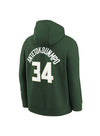 Youth Nike Giannis Antetokounmpo Hooded Sweatshirt in Green - Back View