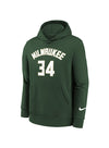 Youth Nike Giannis Antetokounmpo Hooded Sweatshirt in Green - Front View