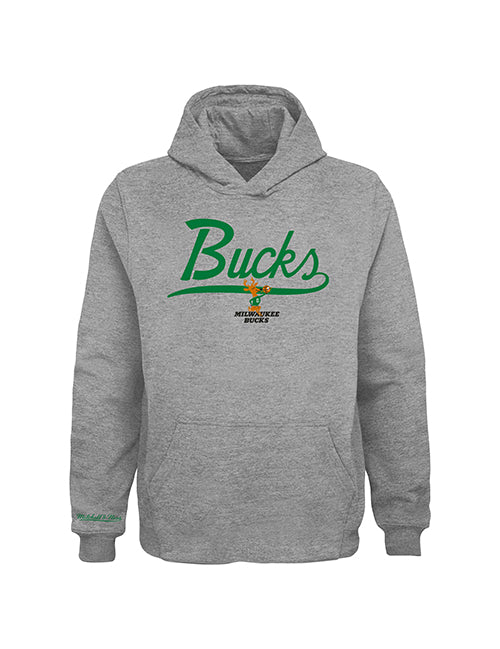 Youth Mitchell & Ness HWC '68 Tailgate Milwaukee Bucks Hooded Sweatshirt- front 