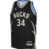 Youth Jordan 2022 Statement Edition Giannis Antetokounmpo Milwaukee Bucks Swingman Jersey-front