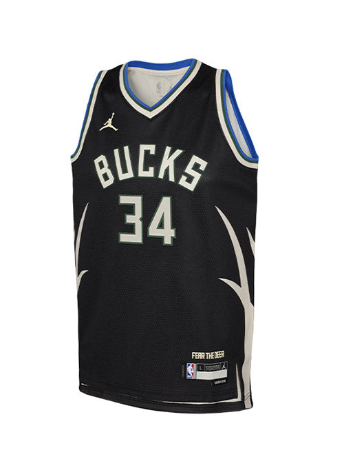 Youth Jordan 2022 Statement Edition Giannis Antetokounmpo Milwaukee Bucks Swingman Jersey-front