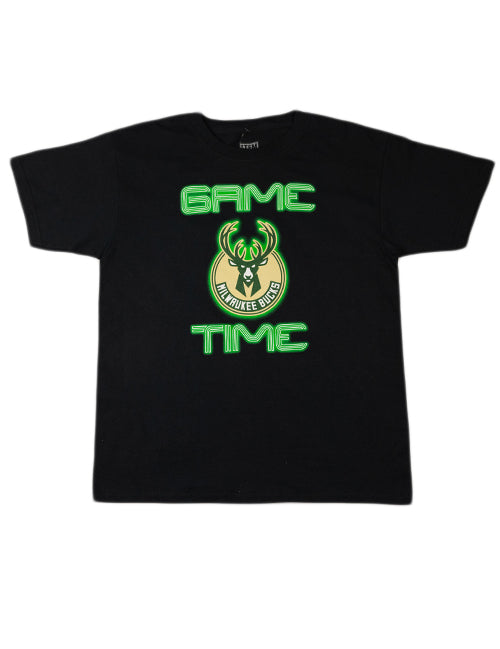 Youth Neon Game Time Global Milwaukee Bucks T-Shirt