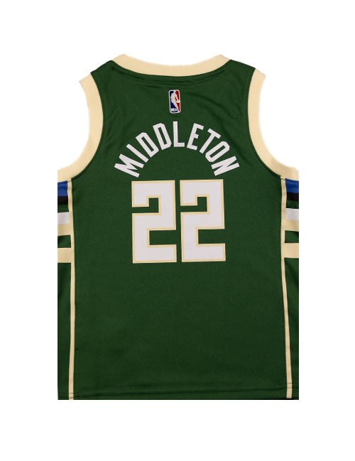 Juvenile Outerstuff Icon Khris Middleton Milwaukee Bucks Replica Jersey-back