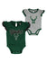 Infant Outerstuff SCRM Milwaukee Bucks 2-Piece Onesie Set in Grey and Green - Both Front View