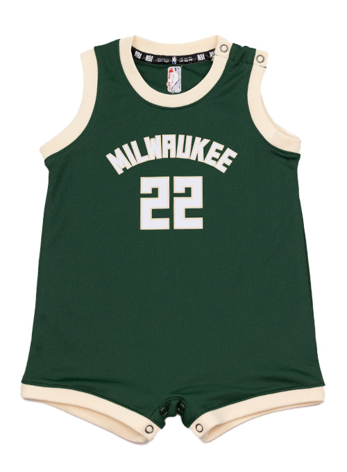 Infant Icon Edition Khris Middleton Milwaukee Bucks Replica Jersey Onesie- front 