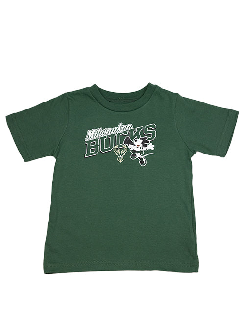 Toddler Disney Cheer Squad Green Milwaukee Bucks T-Shirt- Front