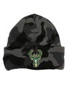 Youth's New Era Cuff Camouflage D3 Black Milwaukee Bucks Knit Hat