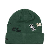 Youth New Era Knit Cuff Identity D3 Green Milwaukee Bucks Knit Hat-back 