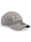 New Era 9Twenty HWC '93 Wordmark Gray Milwaukee Bucks Adjustable Hat-angled right 