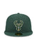 New Era 59Fifty Patch Milwaukee Bucks Fitted Hat In Green - Front View