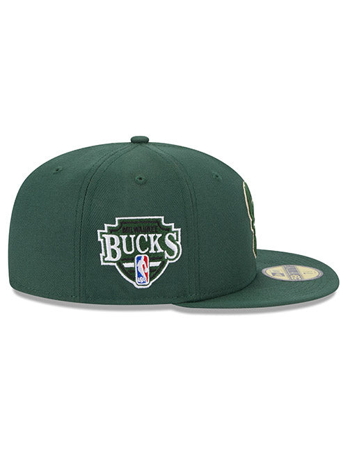 New Era 59Fifty Patch Milwaukee Bucks Fitted Hat In Green - Right Side View