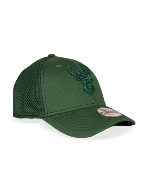 Youth New Era 39Thirty Team Neo Pop Milwaukee Bucks Flex Fit Hat-angled right 