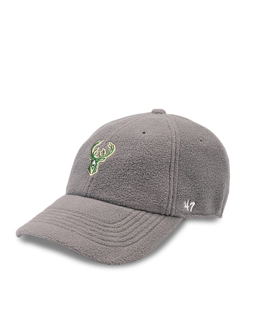 Women's 47 Brand Clean Up Noelle Gray Milwaukee Bucks Adjustable Hat- Angled Left view