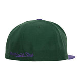 Mitchell & Ness HWC Team 2 Tone 2.0 Milwaukee Bucks Fitted Hat in Green and Purple - Angled Rear Right Side View