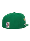 Mitchell & Ness HWC '68 Logo History Milwaukee Bucks Fitted Hat in Green - Angled Rear Right Side View