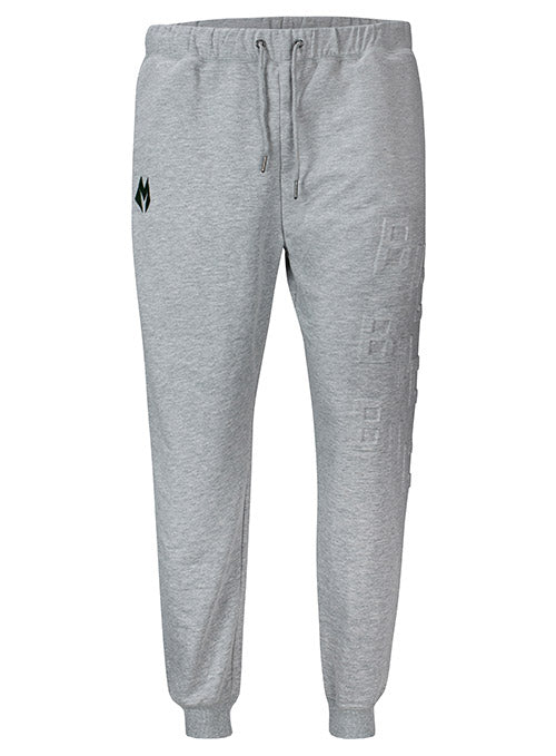 Women's The Wild Collective Embossed X3 Milwaukee Bucks Jogger Pants In Grey - Front View