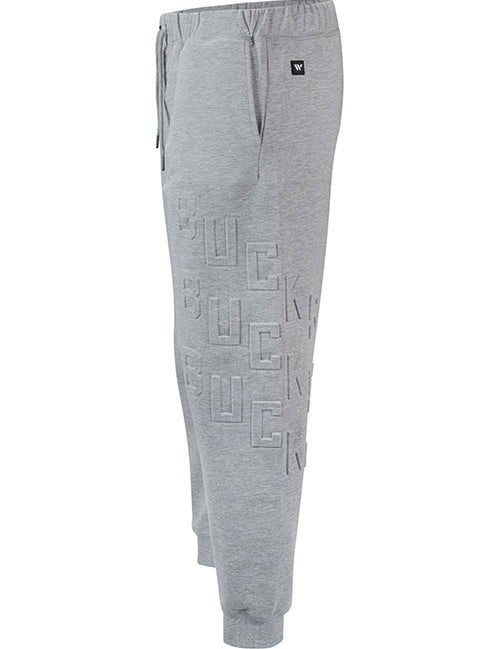 Women's The Wild Collective Embossed X3 Milwaukee Bucks Jogger Pants In Grey - Left Side View