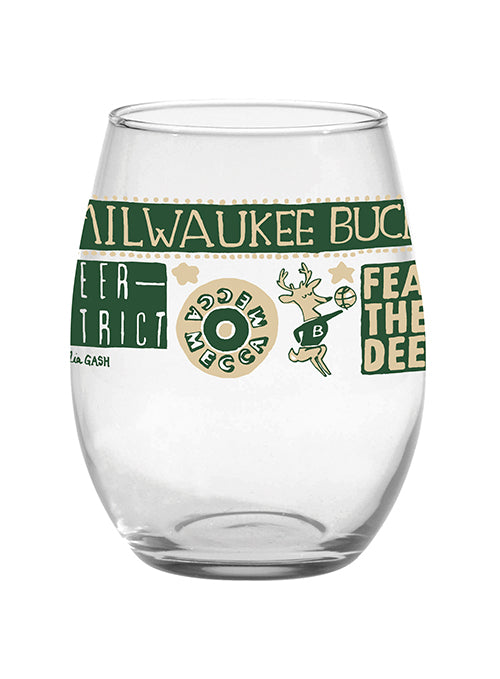 All Over Print Milwaukee Bucks Wine Glass