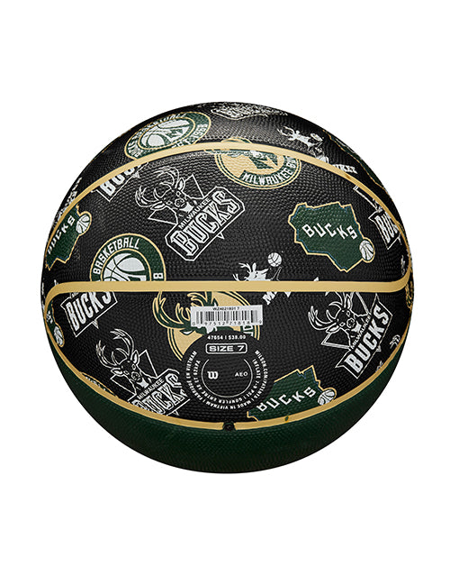 Wilson All Over Print Milwaukee Bucks Full Basketball- Side 2