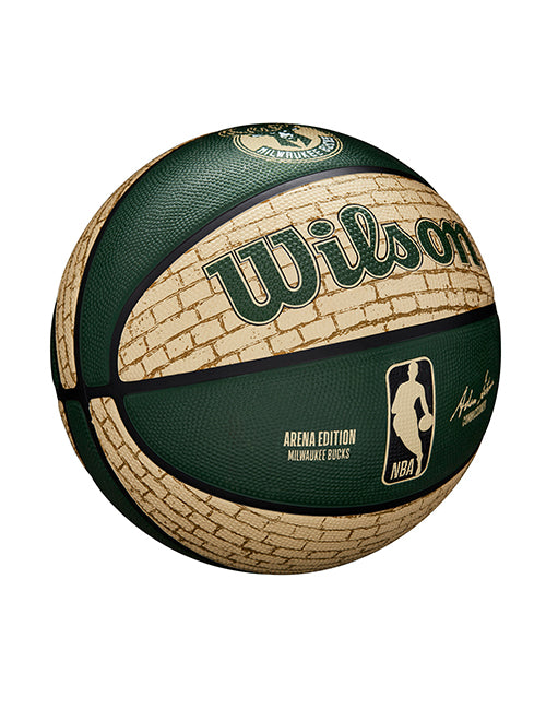 Wilson Cream Brick Milwaukee Bucks Full Basketball- Side 2