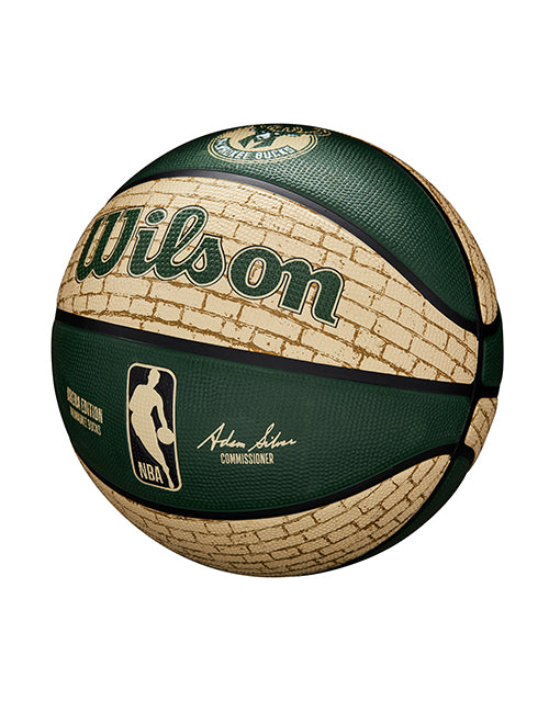 Wilson Cream Brick Milwaukee Bucks Full Basketball- Side 3