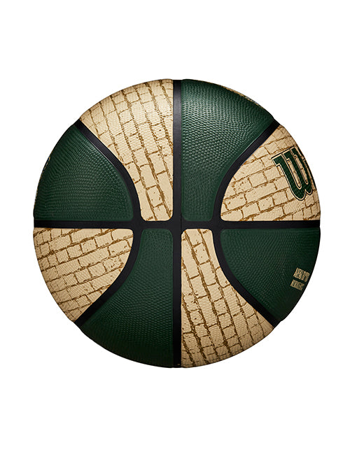 Wilson Cream Brick Milwaukee Bucks Full Basketball- Side 4