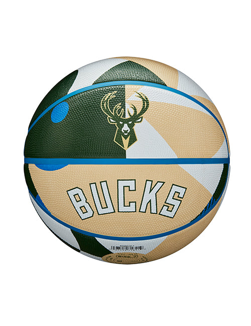 Wilson Geo Pattern Milwaukee Bucks Full Basketball Side 1