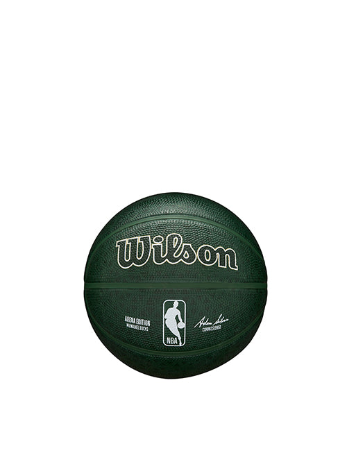 Wilson Forge Print Green Milwaukee Bucks Mini Basketball- Side 2