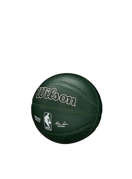 Wilson Forge Print Green Milwaukee Bucks Mini Basketball- Side 3