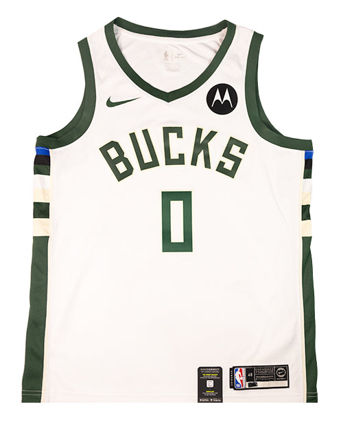 Signed Nike Association Edition Dante DiVincenzo Milwaukee Bucks Swingman Jersey-front