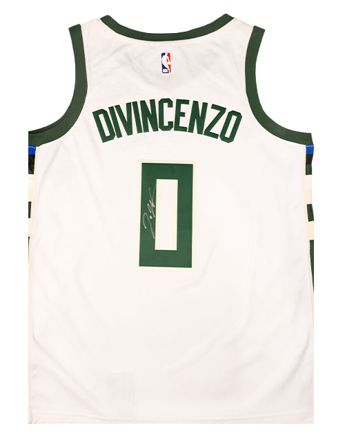 Signed Nike Association Edition Dante DiVincenzo Milwaukee Bucks Swingman Jersey-back