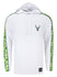 Bucks In Six AOP Milwaukee Bucks Hooded Long Sleeve T-Shirt In White & Green - Front View