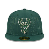New Era Draft 2023 OTC 59Fifty Milwaukee Bucks Fitted Hat in Green - Front View