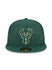New Era Draft 2023 OTC 59Fifty Milwaukee Bucks Fitted Hat in Green - Front View