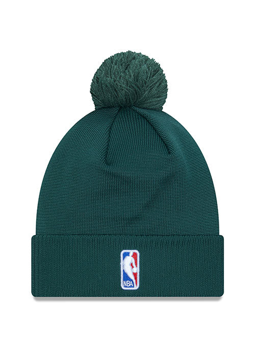 New Era Draft 2023 OTC Cuff Pom Milwaukee Bucks Knitted Hat in Green - Back View
