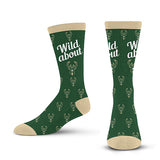 For Bare Feet Wild About My Milwaukee Bucks Crew Socks-front 