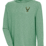 Antigua Saga Milwaukee Bucks Icon Hooded Long Sleeve T-Shirt