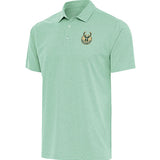 Antigua Score Texture Global Milwaukee Bucks Polo in Green - Front View