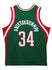 Mitchell & Ness HWC '13 Giannis Antetokounmpo Milwaukee Bucks Swingman jersey In Green, Red & White - Back View