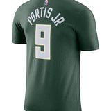 Nike 2022 Icon Edition Bobby Portis Jr Milwaukee Bucks T-Shirt in Green - Back View