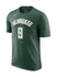 Nike 2022 Icon Edition Bobby Portis Jr Milwaukee Bucks T-Shirt in Green - Front View