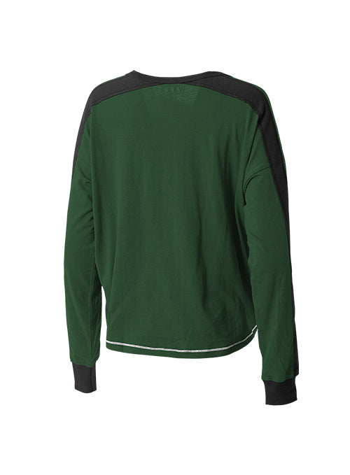 Women's Wear By Erin Andrews Raglan Trim Milwaukee Bucks Long Sleeve T-Shirt-back