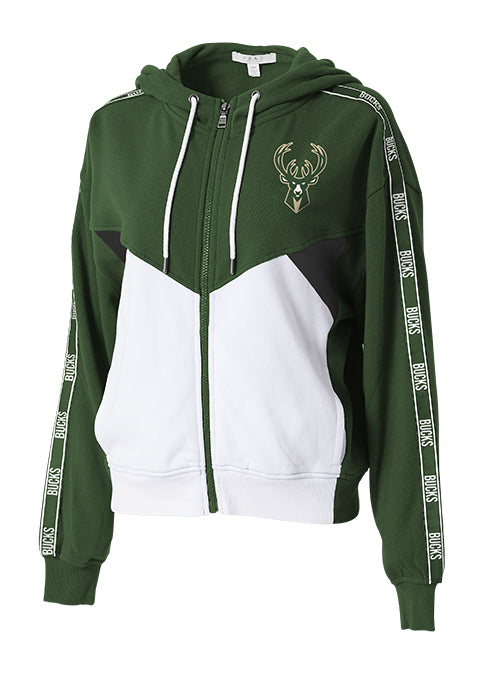 Women's Wear by Erin Andrews Repeat Name Milwaukee Bucks Hooded Sweatshirt-front 