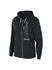 Women's Wear By Erin Andrews Vertical Bar Black Full-Zip Hooded Sweatshirt-front 