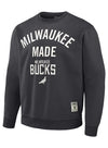 Staple Milwaukee Made Charcoal Milwaukee Bucks Crewneck Sweatshirt-front