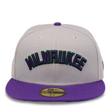 New Era 59Fifty Jersey Wordmark Milwaukee Bucks Fitted Hat- front