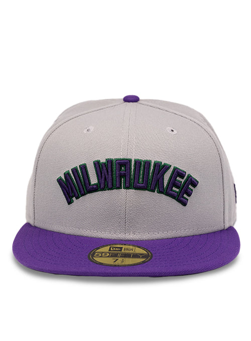 New Era 59Fifty Jersey Wordmark Milwaukee Bucks Fitted Hat- front