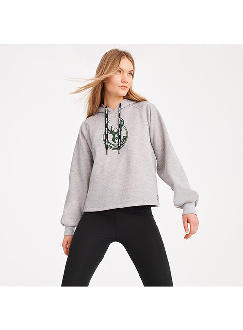 Women's G-III Debbie Grey Milwaukee Bucks Hooded Sweatshirt-front 