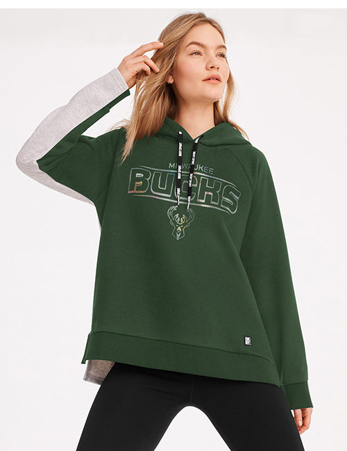 Women's DKNY Destiny Green Milwaukee Bucks Hooded Sweatshirt